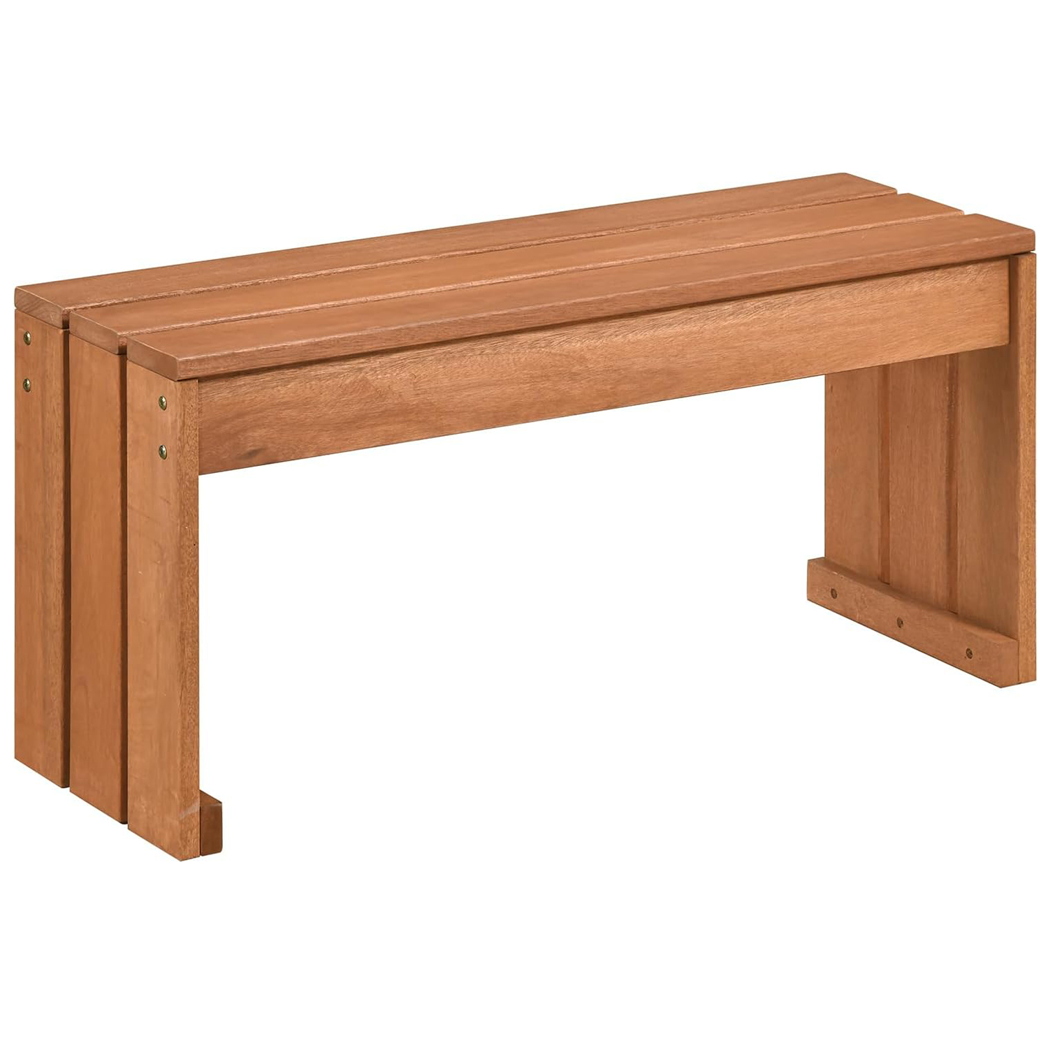 Image of Outdoor Garden Bench, 2-person Patio Backless Bench With Solid Wooden Frame, Compact Side Table And Plant Stand With 440 Lbs Weight Capacity For Backyard, Porch, Entryway, Garden, And Bedroom