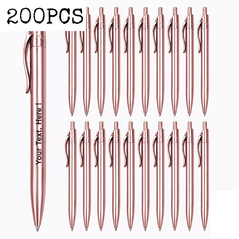 200pcs Personalized Retractable Electroplated Ballpoint Pens
