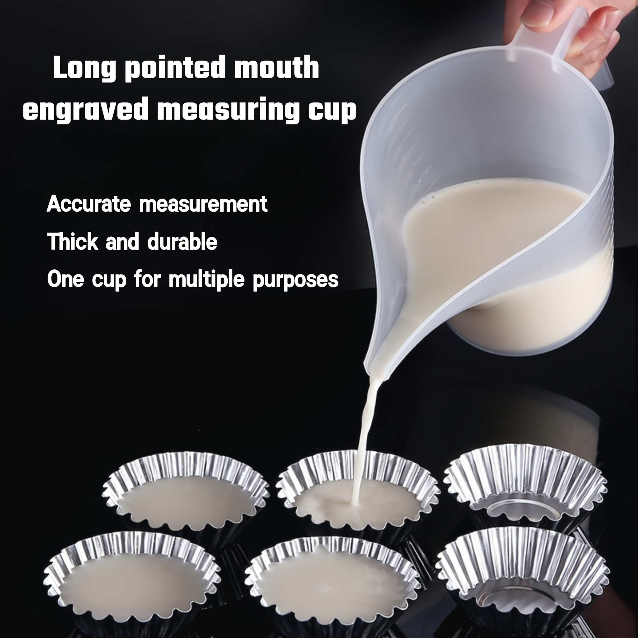 TEMU 2pcs 33.82oz Long Spout Plastic Measuring Cup, Food-grade Anti-fall Durable Plastic Measuring Cup For Watering Plants, Kitchen Baking Tools And