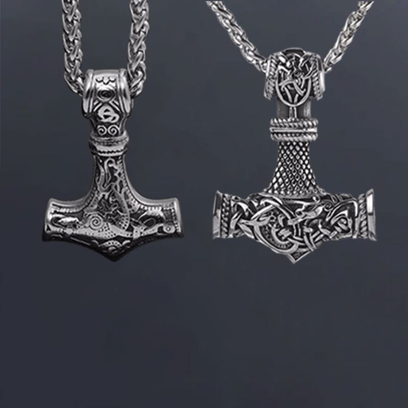 2pcs Retro Nordic Necklace Set Men's Pendant Necklace Women's Fashion Trendy Gothic Necklace Set Party Accessories Valentine's Day Father's Day Mother's Day Birthday Gift