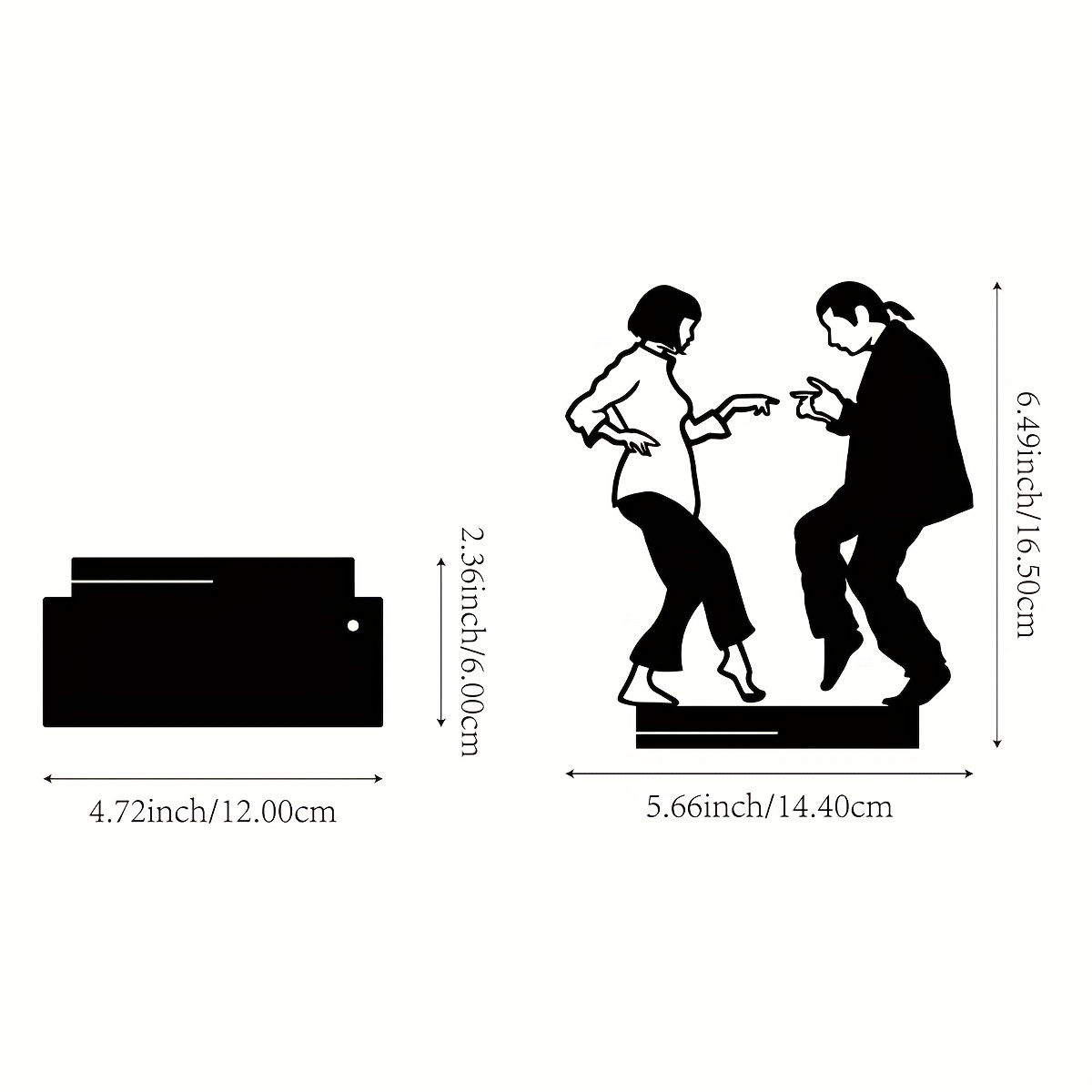 TEMU 1pc Black Metal Dance Couple Ornament - Modern Minimalist Style Ballroom Decor, Durable Iron Construction, Dynamic , Elegant Desktop Decoration,