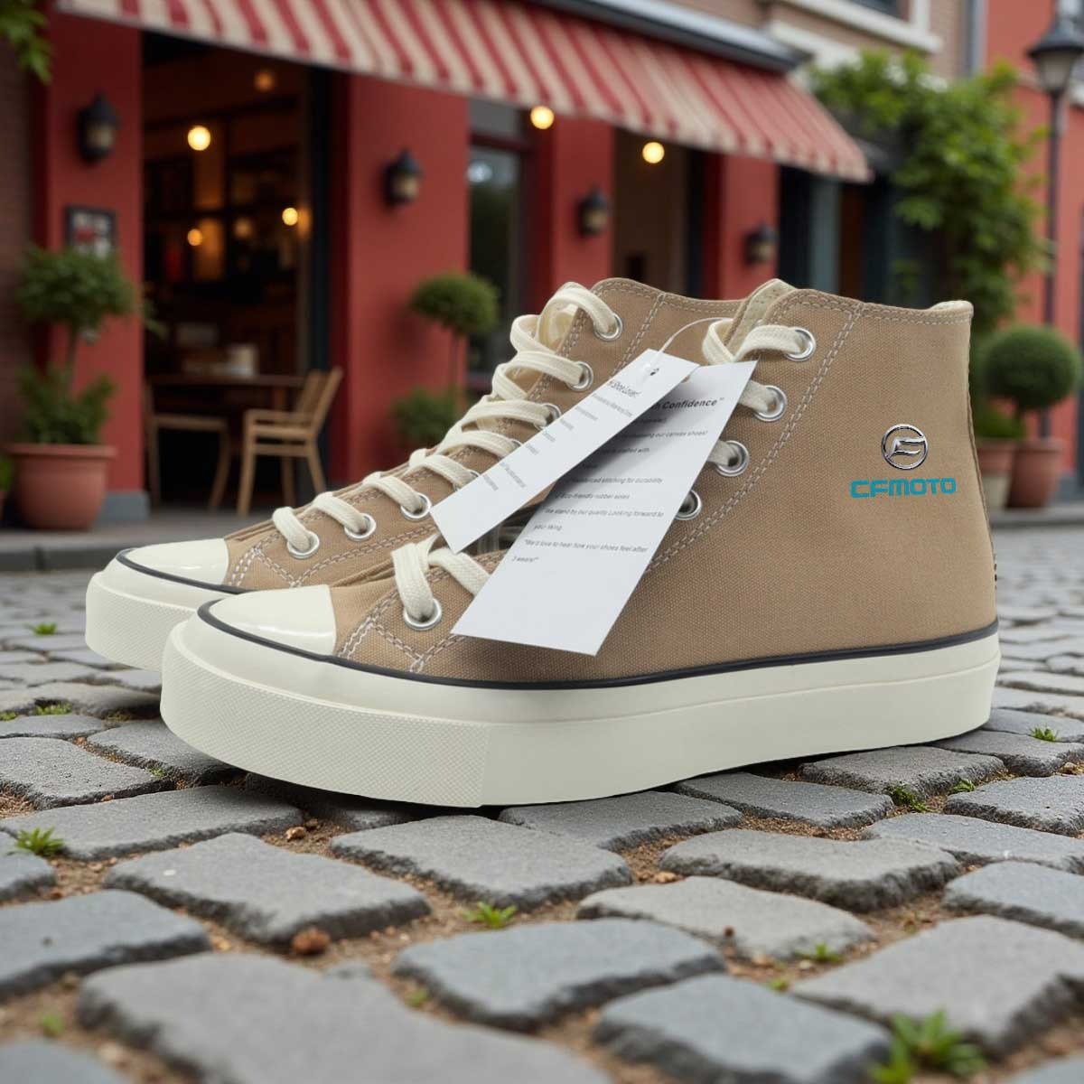 canvas high heel sneakers sold on Temu New Zealand