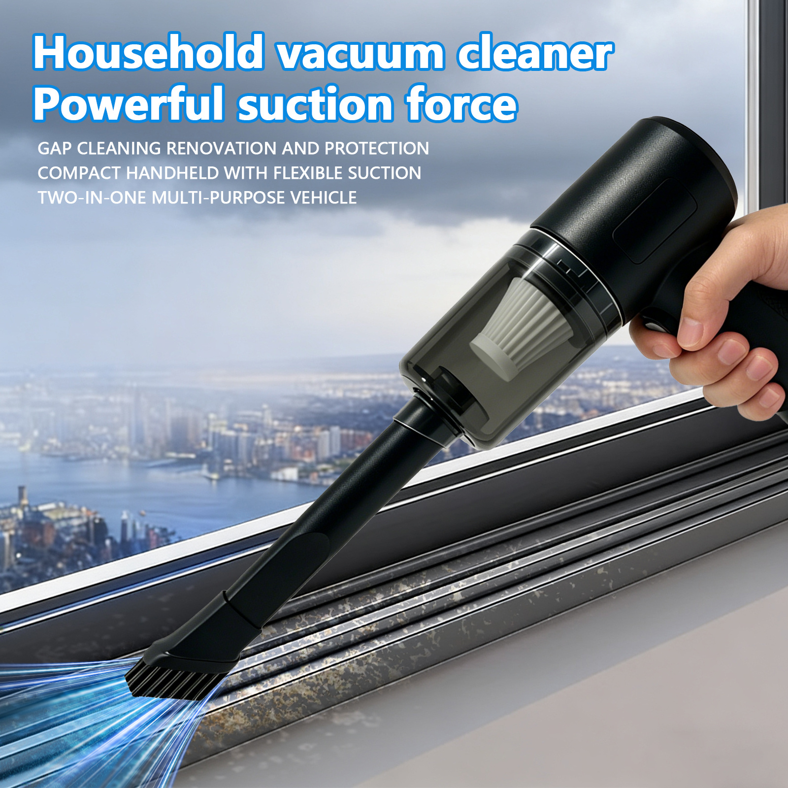 TEMU New Handheld Vacuum Cleaner, Designed For Dry And Wet Use, With Usb Charging, Featuring Cleaning And Blower Functions. This Upgraded Version