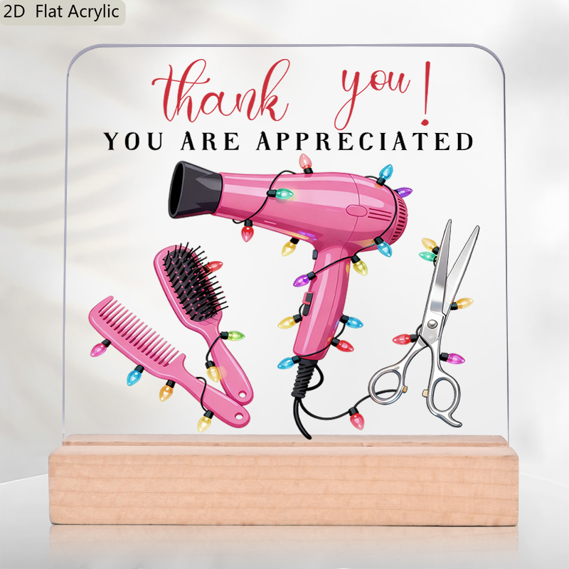 TEMU 2d Flat - [2d Flat] Decor For A 2d Flat Hairstylist Salon, Perfect Gifts For Hairstylists And Beauticians, Including Humorous Acrylic Desk