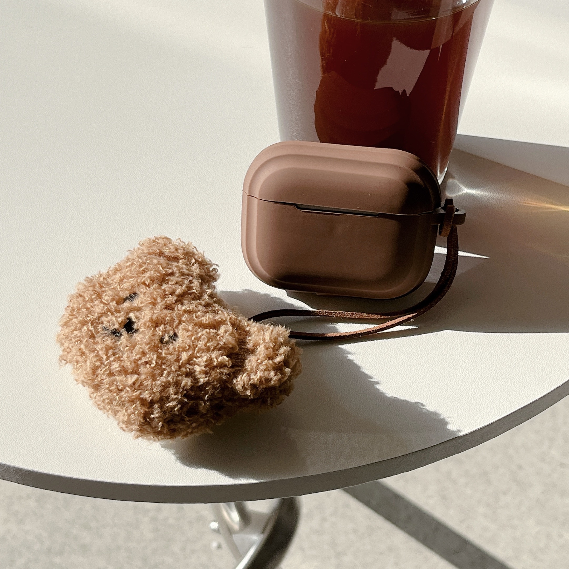 2pcs Cute Bear Pendant Earphone Case for Apple for airpods pro2, for AirPods 4/3/2/1, Multi-Model Selection, Soft Faux Fur Cover with Keychain