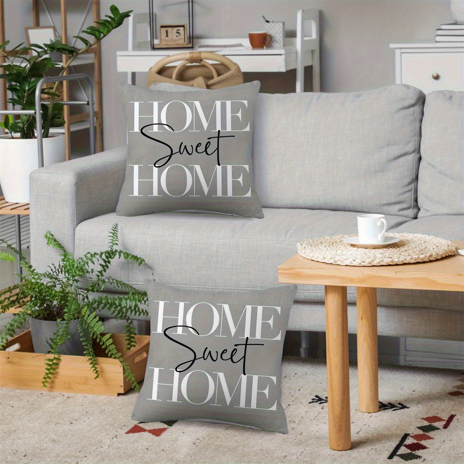 2-pack "" Warm Slogan Throw Pillow Covers Home Decor Pillow Cover Bedroom Living Room Sofa Decoration Polyester Cushion Cover With Zipper (pillow Core Not Included)