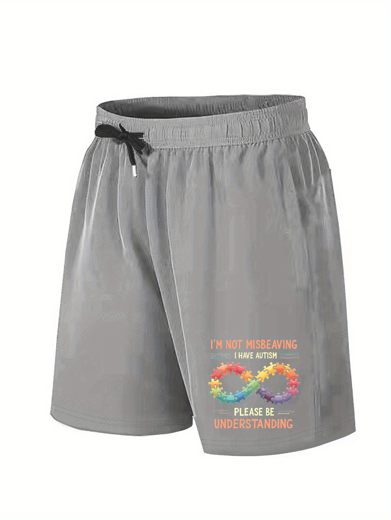 big tall casual shorts rainbow infinity symbol puzzle print Temu