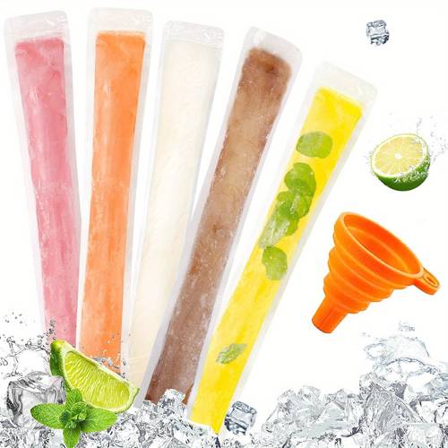 100 pack of reusable ice pouches safe for food ideal for yogurt fruits and more suitable for travel and outdoor activities