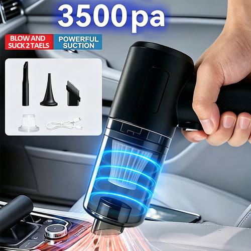 imagen del artículo aspiradora de multifuncional , con función de carga usb, diseño compacto y mini, potente capacidad de succión, adecuada para limpiar en , y oficinas, aspiradora inalámbrica de de usar y con un botón
