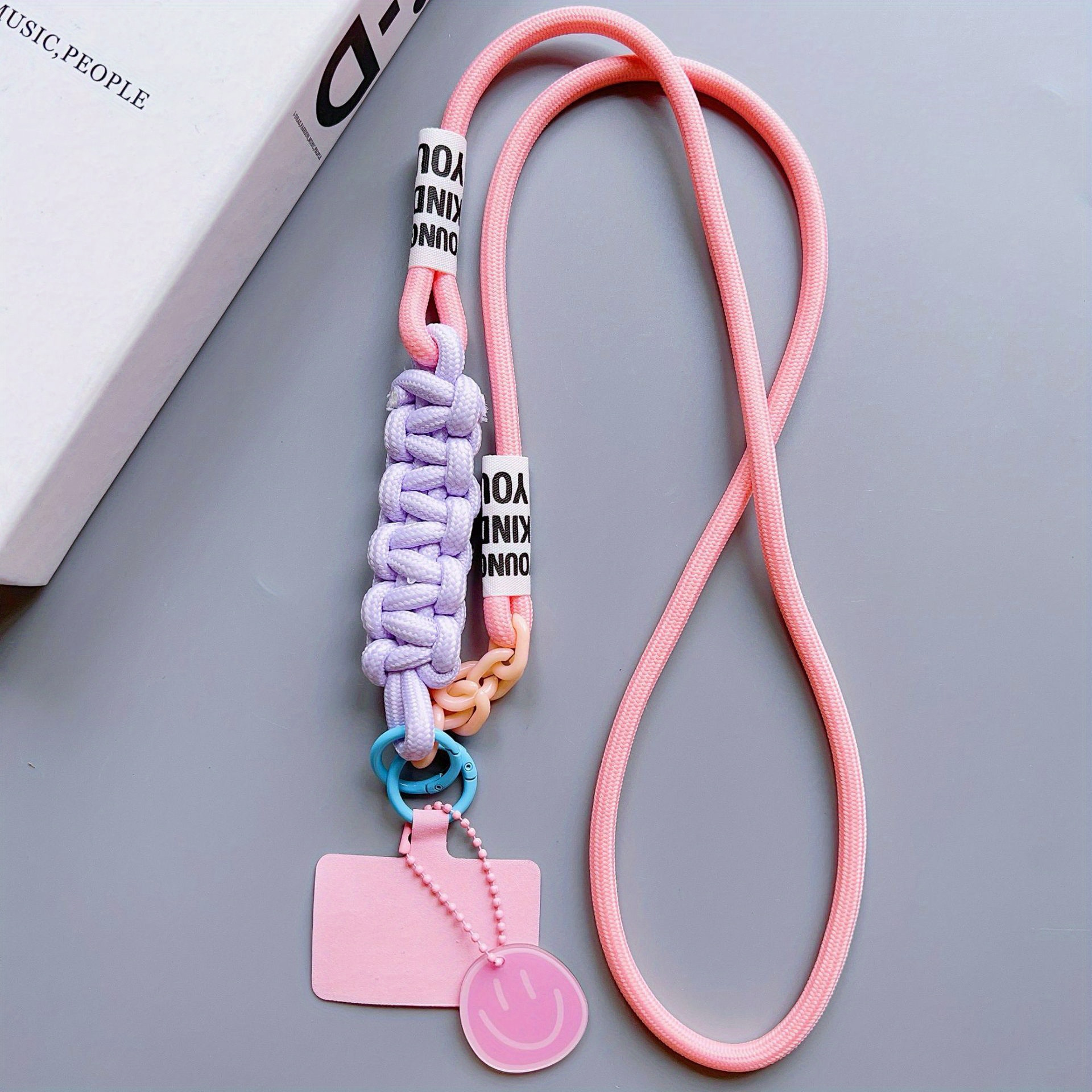 Trendy Brand Double-hook Long Anti-loss Phone Lanyard, Durable Crossbody Strap With Colorful Tassel Charm