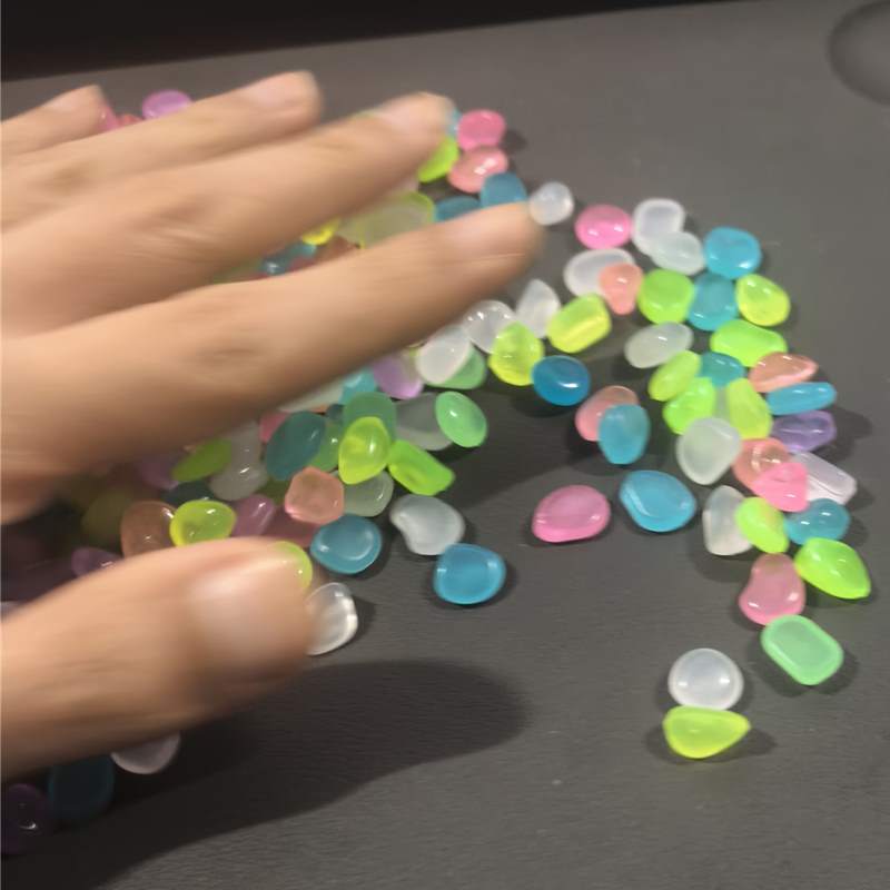 TEMU 148pcs Of 0.39-0.5 Inch Random Color Luminous Resin Pebbles, Multicolor Light- Stones Activated By Light, Suitable For Fish Tanks, Vase Filler,