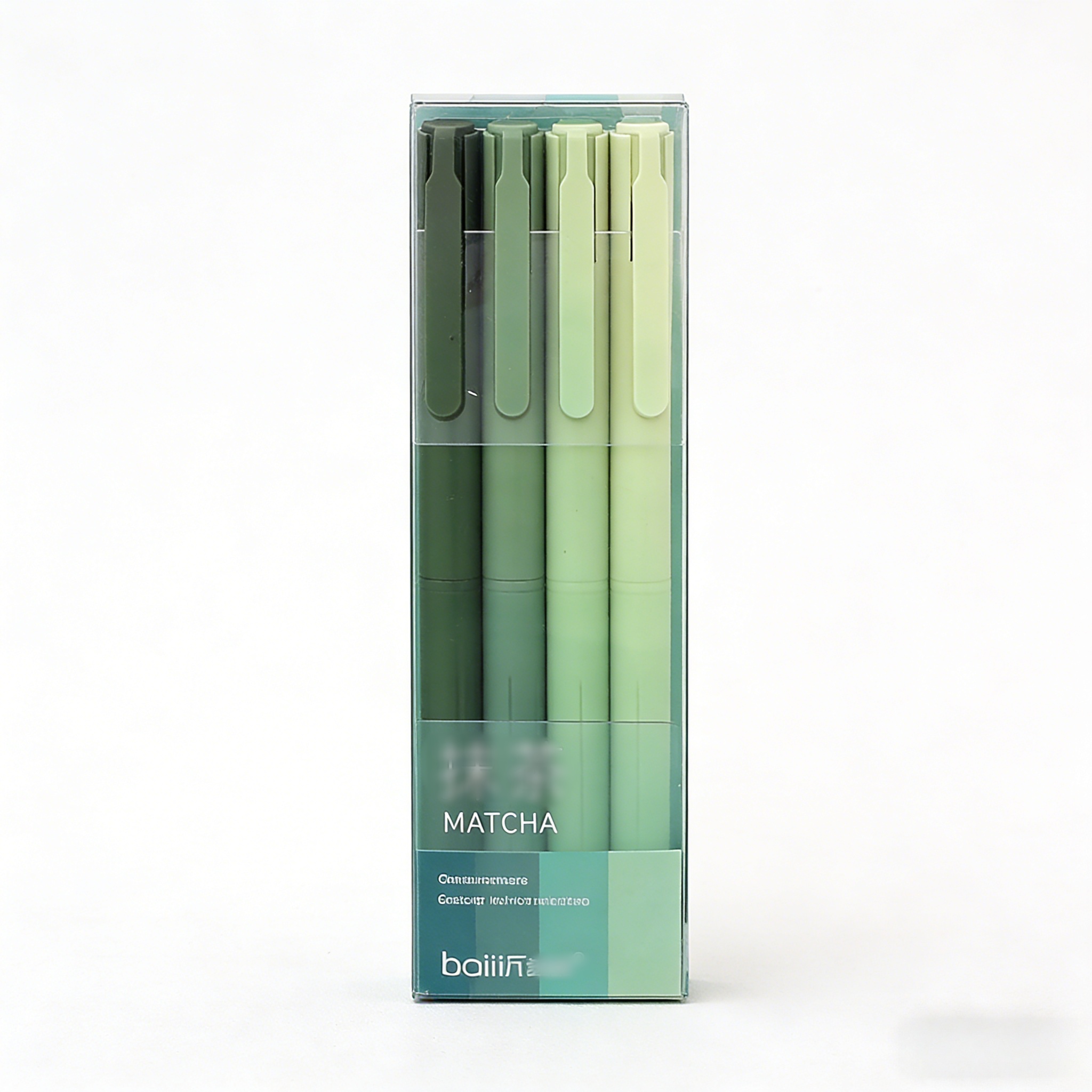E-shop Dieses Matcha-Serie Gelstift-Set verfügt über verlässbare grüne Gehäuse mit transparenter vertikaler Verpackung, die ein frisches weiches Design