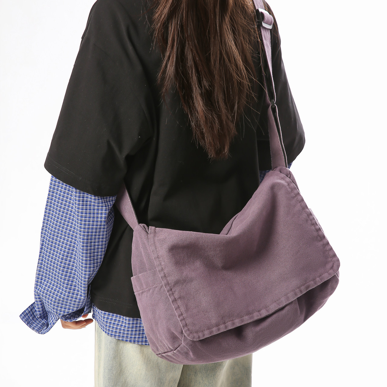 TEMU Men' & Women' Large Capacity Crossbody Bag With Adjustable Strap - Lightweight Minimalist Unisex Shoulder Purse Suitable For Daily Commute,