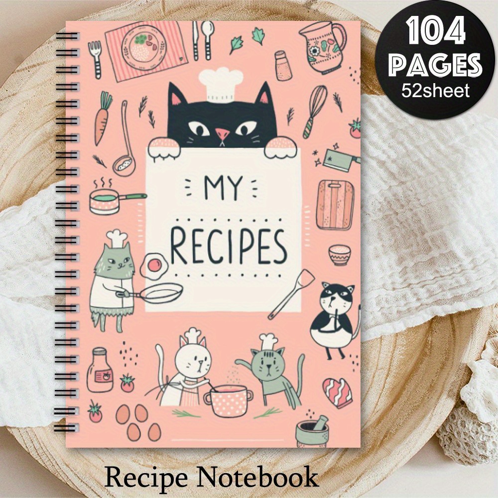 TEMU 1pc Funny Recipes Spiral Notebook Journal, , Recipe Notebook To Your Own Cookbook, Mom Gift, Family Recipe Book, Food Records,healthy Recipe