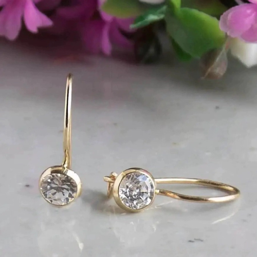 TEMU 2pcs Fashionable Commuter Round Classic Versatile Premium Feeling Earrings For Women Ring Earrings Gift For Birthday Gift Wedding Anniversary