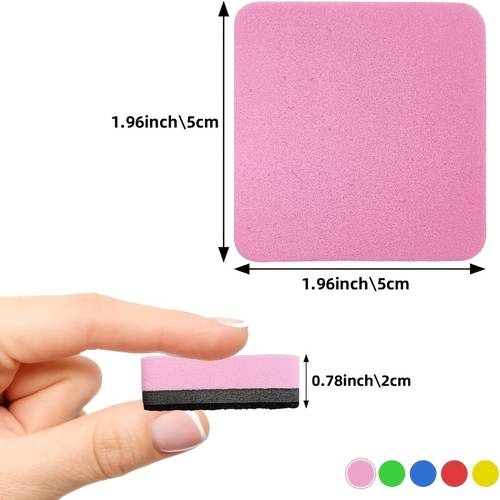 30pcs chalkboard erasers 5 colors chalkboard cleaner suitable for classroom home and office use 5 colors 1 97 x 1 97 inches