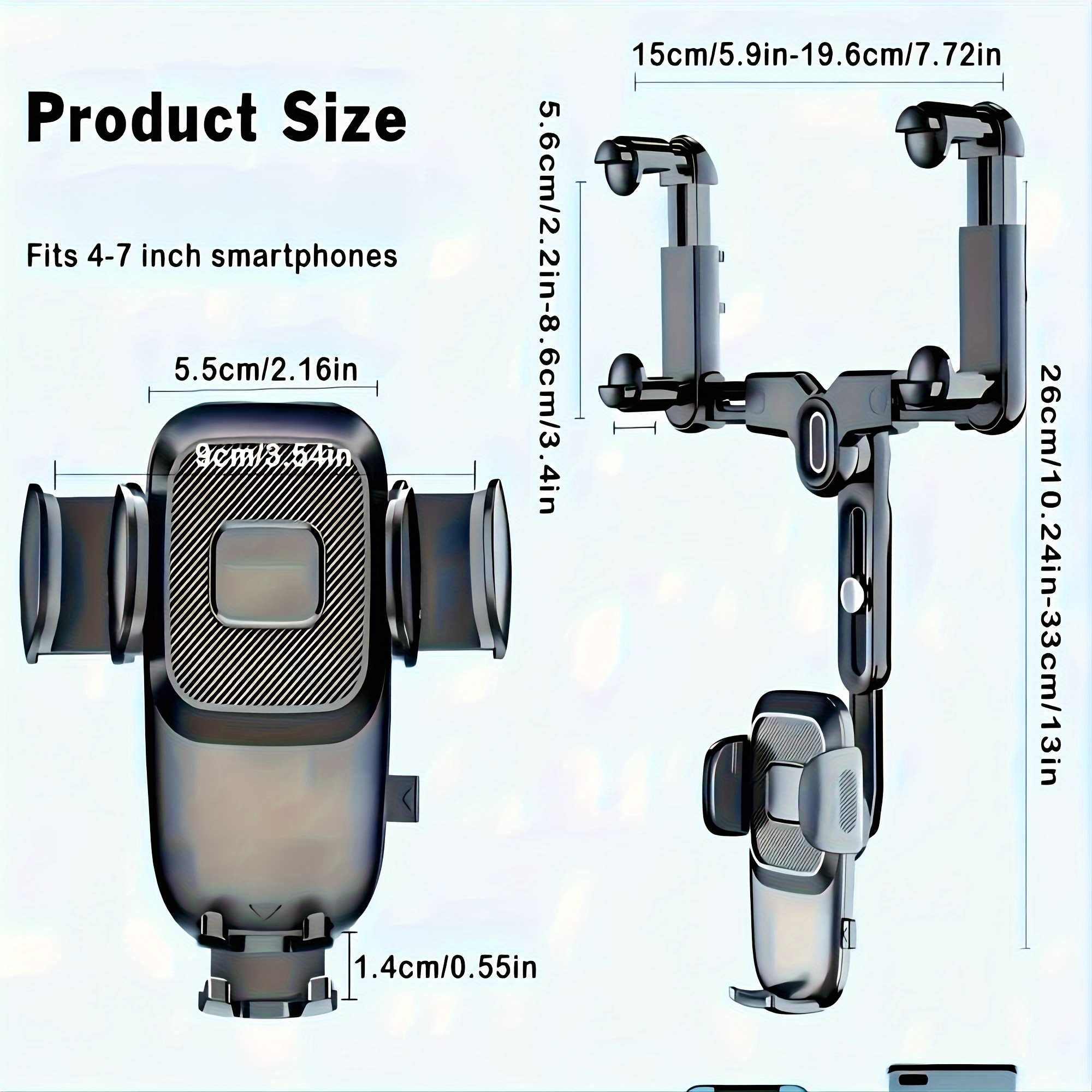 TEMU 2025 Creative 10th Generation Multi-functional Adjustable Rotating Car Mount For Navigation Phones - New Model