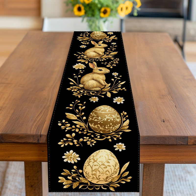 TEMU 1pc Home, 2d Flat, Kitchen, Restaurant, Table Runner, Table Cloth, Table Additions, Tableware, Table Fabric, Office, Easter-themed Table Flag