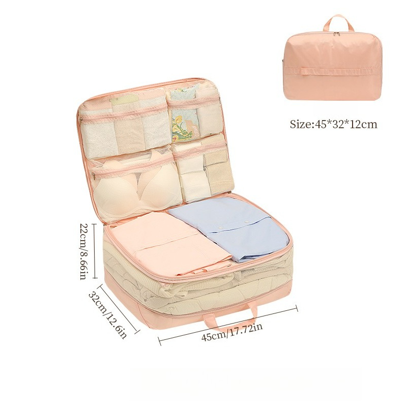 TEMU Travel Organizer Bag Compressible Clothes Storage Bag Separator Clothing Travel Packing Organizer Suitcase Underwear Socks Clothing