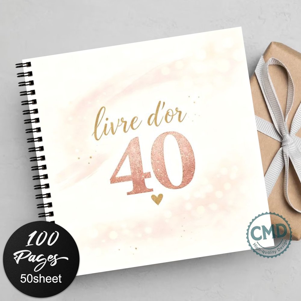 TEMU 1pc 'or élégant pour le 40e anniversaire, 'or doré pour , anniversaires, réceptions et événements, ' doré rose pailleté avec motif 40