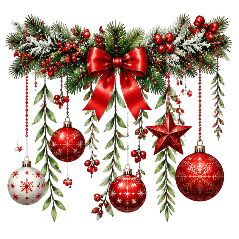 TEMU 1pc 2d Flat Pattern, Christmas Window Stickers Glass Static Cling, Window Decals, Glass Murals, Window Stickers Christmas Red Balls Pine Needles