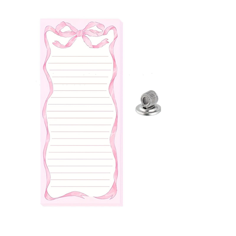 TEMU 2pcs. Pink Bow Magnetic Shopping List Pad: 65 Sheets Magnetic Shopping Lists, Magnetic Notebook, Refrigerator Magnetic Pen Holder - Adult Use,