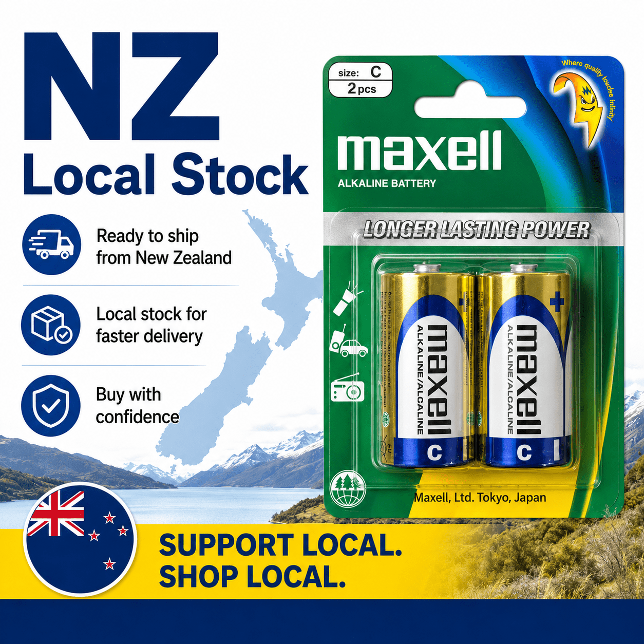 TEMU Alkaline Batteries 2 Pack, Lr14 1.5v Long , C Cell Batteries For Flashlights, Radios, Clocks, Lanterns, Toys, Portable Audio & Compatible