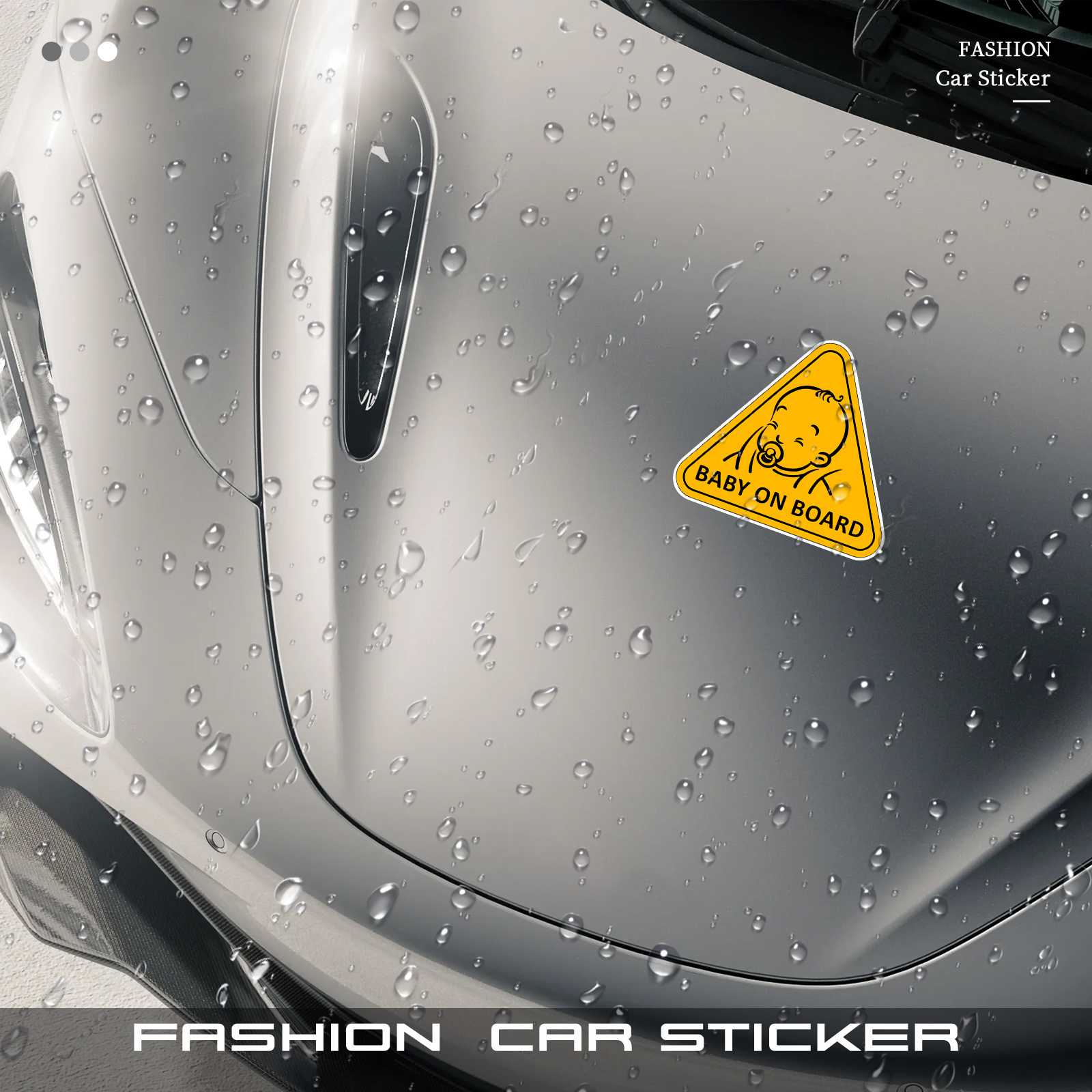 Vinyl Baby on Board Car Decal, Adhesive Safety Sticker for Vehicles