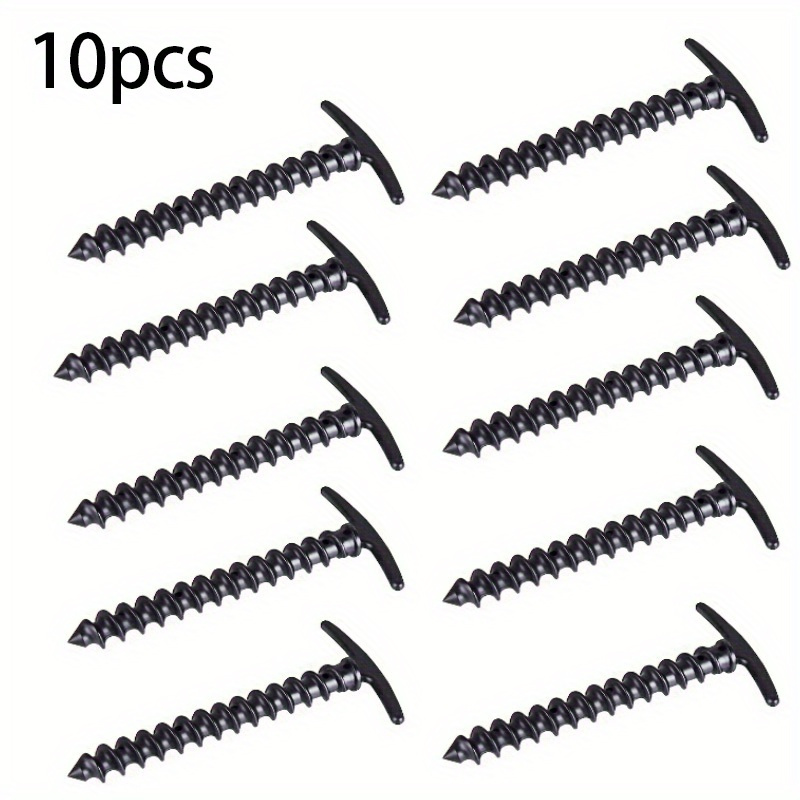 E-shop 10 Stück/Satz Outdoor Multifunktions-Heringe – Spiral-Windfeste Zeltpflöcke, Rot/Schwarz/Grün Farboptionen, Camping/Selbstfahrer-Essential Tool,