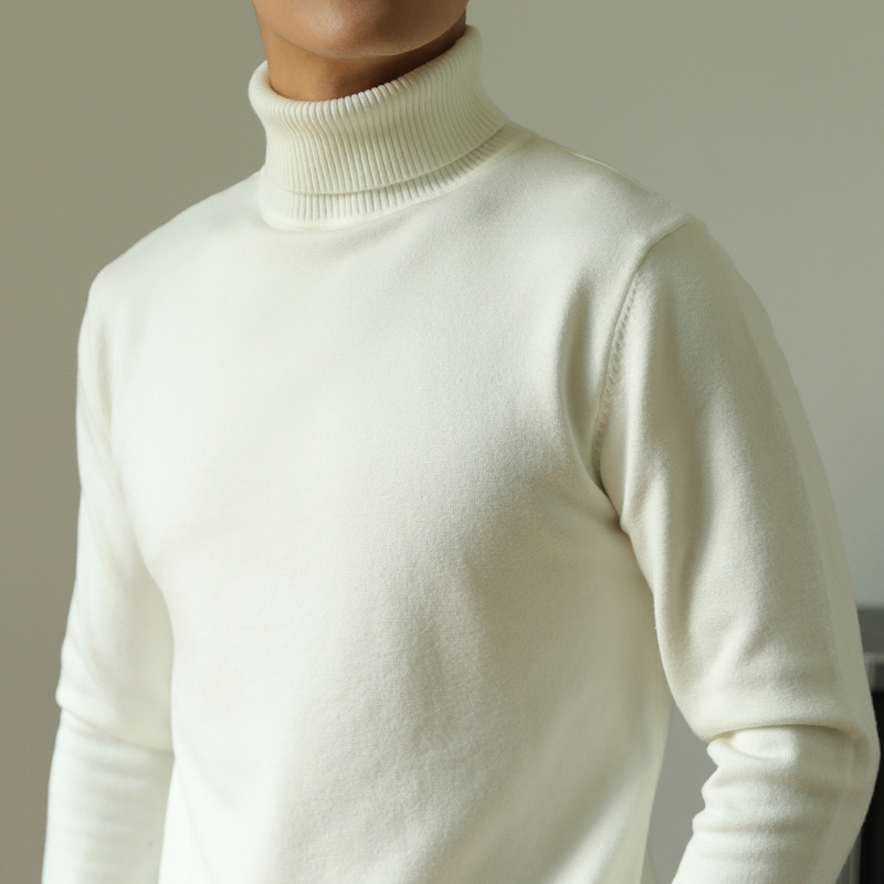 

1pc Men's Casual High Collar Turtleneck Sweater, Autumn And Winter Business