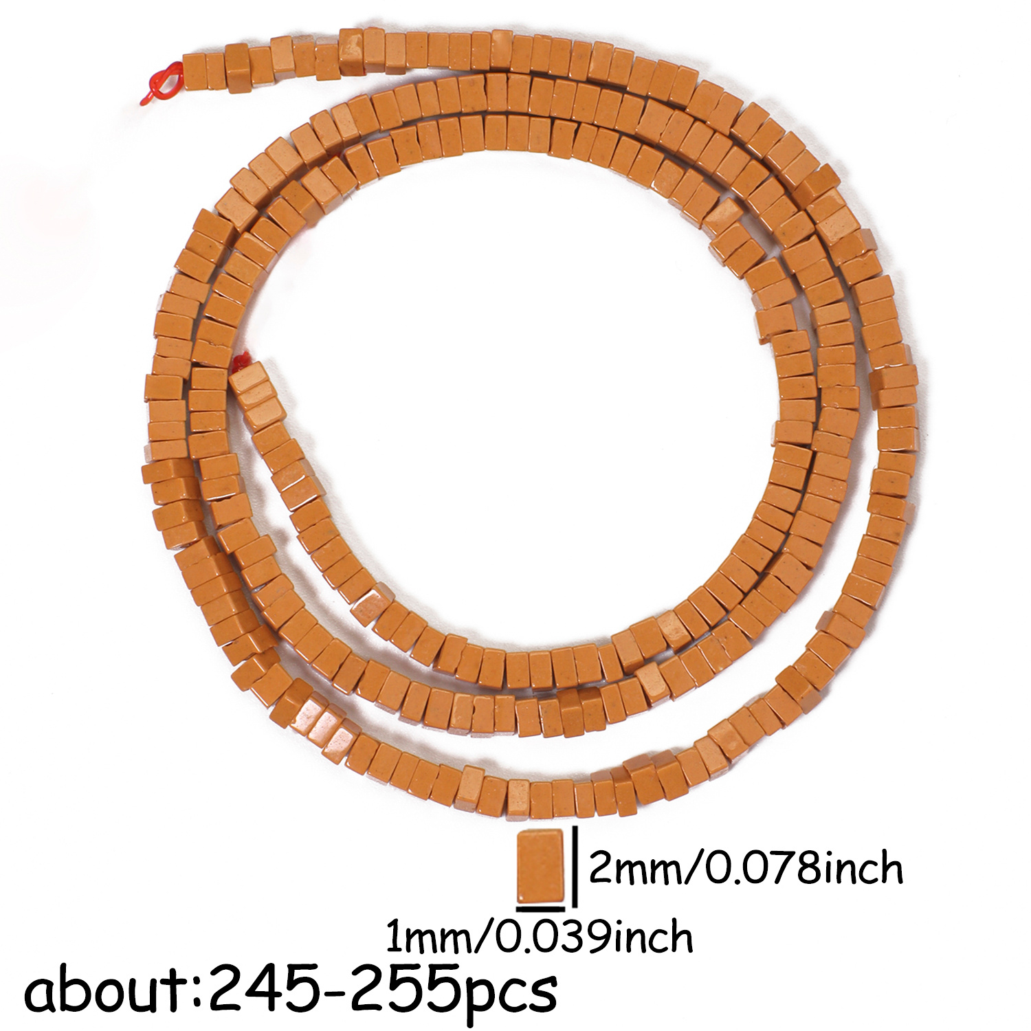 TEMU 245-255pcs Perline in Diaspro Scuro Naturale - Perline Spaziatrici Piccolo 1x2mm per Creazione Gioielli Fai da Te, Perline in per Braccialetti