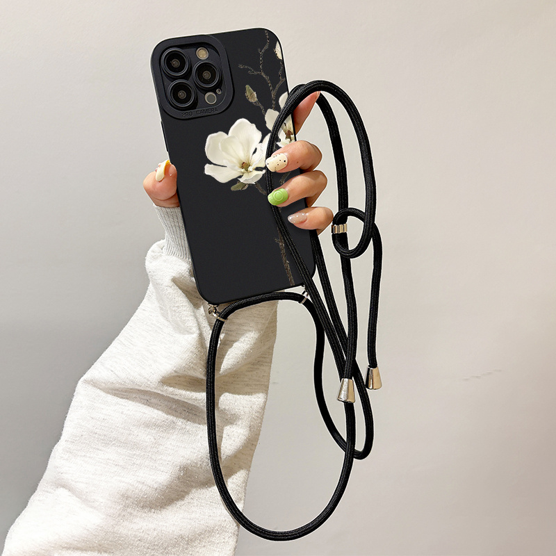 TEMU Phone Case: Suitable For Iphone 17 Pro Max Creative All-inclusive Shockproof Pear Pattern Cross-body Strap Phone Case Suitable For Iphone 16 15