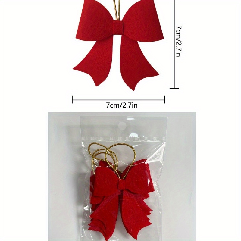 TEMU Bow Christmas Tree Ornaments Christmas Home Decoration Ornaments Handmade Jewelry Set Of 10