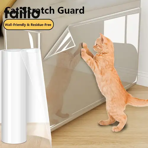 Roll 1 - Möbel Anti-Kratz Schutzfolie, Transparentes PVC Material, Strapazierfähiges Katzenkratzband * für Sofas, Türen und Wände, Haustier Kratzschutz