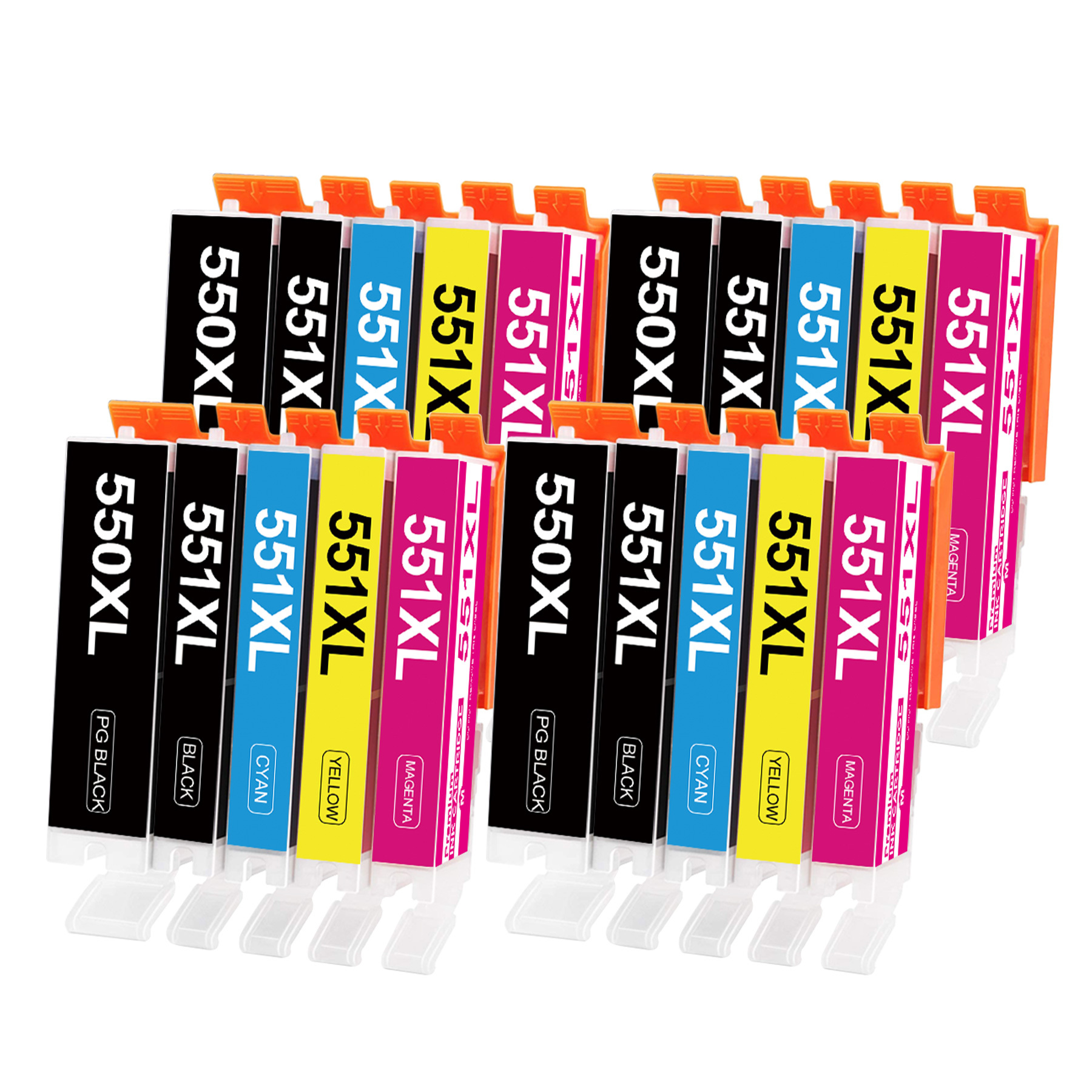 Image of 550xl 551xl Compatible Ink Cartridges, Replacement For Pgi-550, Cli-551, For Use With Ip7250, Ip8750, Mx925, Mg5650, Ix6850, Mx725, Mg5550, Mg6350, Mg6450, Mx920, (pack Of 20)