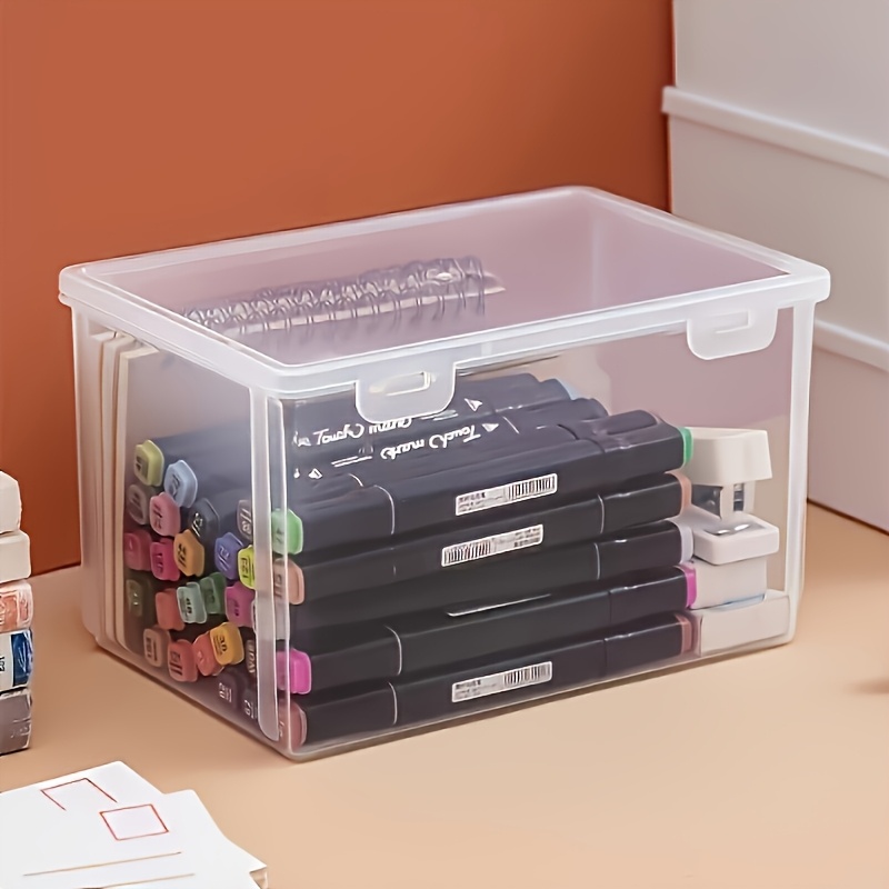 Image of Large Capacity Durable Plastic Notebook, Colored Pencil, And Watercolor Pen Storage Box - For Office, School, And Home Storage.suitable As A Giveaway For 3743pcs Gifts Worldwide.
