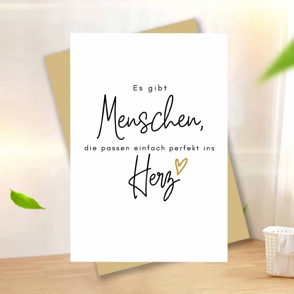 Image of 1pc Are People Who Simply Fit Perfectly Heart Greeting Card With Envelope Minimalist Black Script And Design Perfect Keepsake Card For Special Moments?? Great For ?? Colleagues??