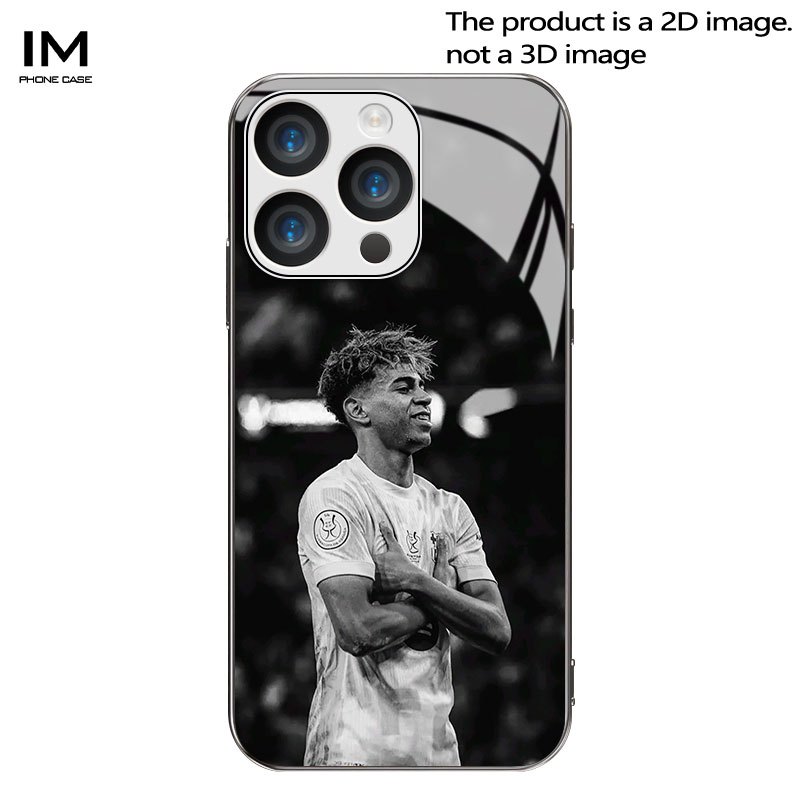 TEMU Phone Case - Barcelona Young Shadow Pattern 2d Printing, New Electroplated Glass Phone Case Suitable For Iphone 17, 16, 15, 14, 13, 12, 11,