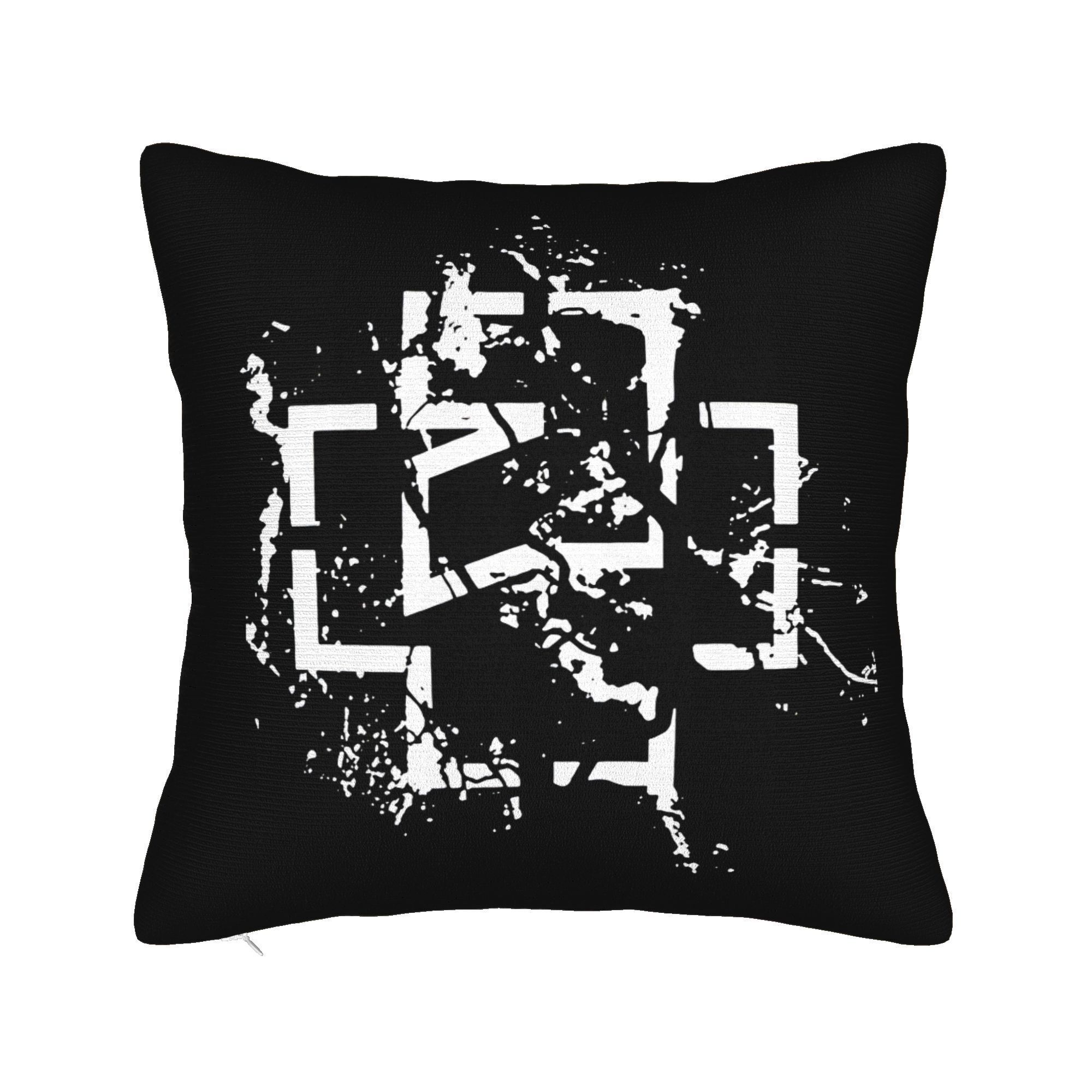 

1pc Merch-rokk Style Pillow Cover, 100% Polyester, Machine Washable, Zipper Closure, Woven Decorative Cushion Case For Room Types - Soft, , No Insert