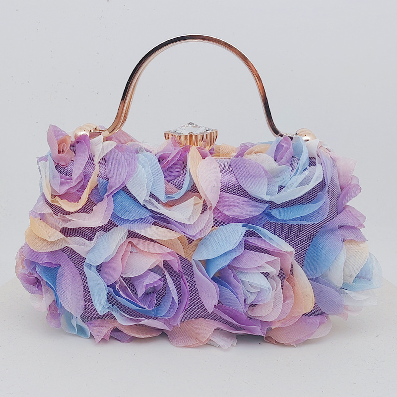 Image of Flower Evening Bag, Bridal Wedding Bag, White Dress Versatile Handbag Crossbody Bag