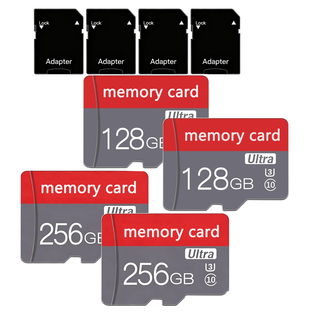 TEMU 4-pack, 256gb, Includes Tf Card Adapter, Memory Card, Suitable For Smartphones Tablets Cameras Car Camcorders/game Consoles.
