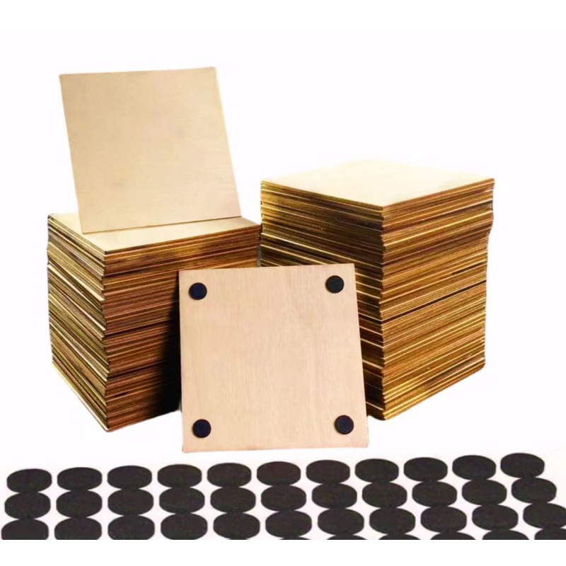 

40pcs Wooden Coasters, 4-inch, Blank Wood Coasters For Diy Crafts, Painting, Drawing, Engraving, Burning, Laser, Non-slip Decor Trivets & Underliners