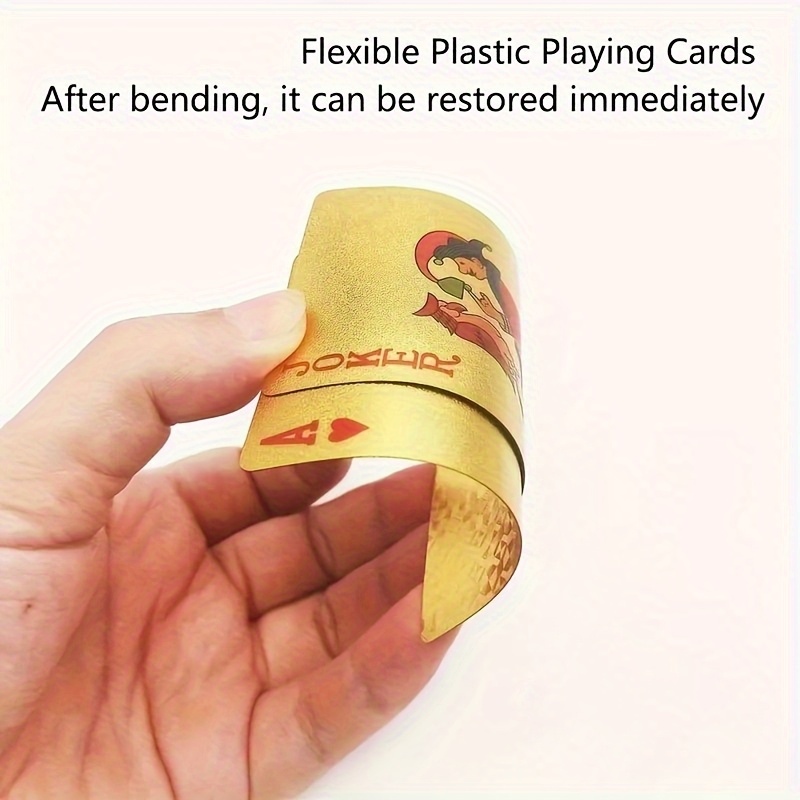 2 Sets of Playing Cards, Black And Golden, Waterproof And Flexible Playing Card Box, Parties And Games, And New Year Gifts Teenagers