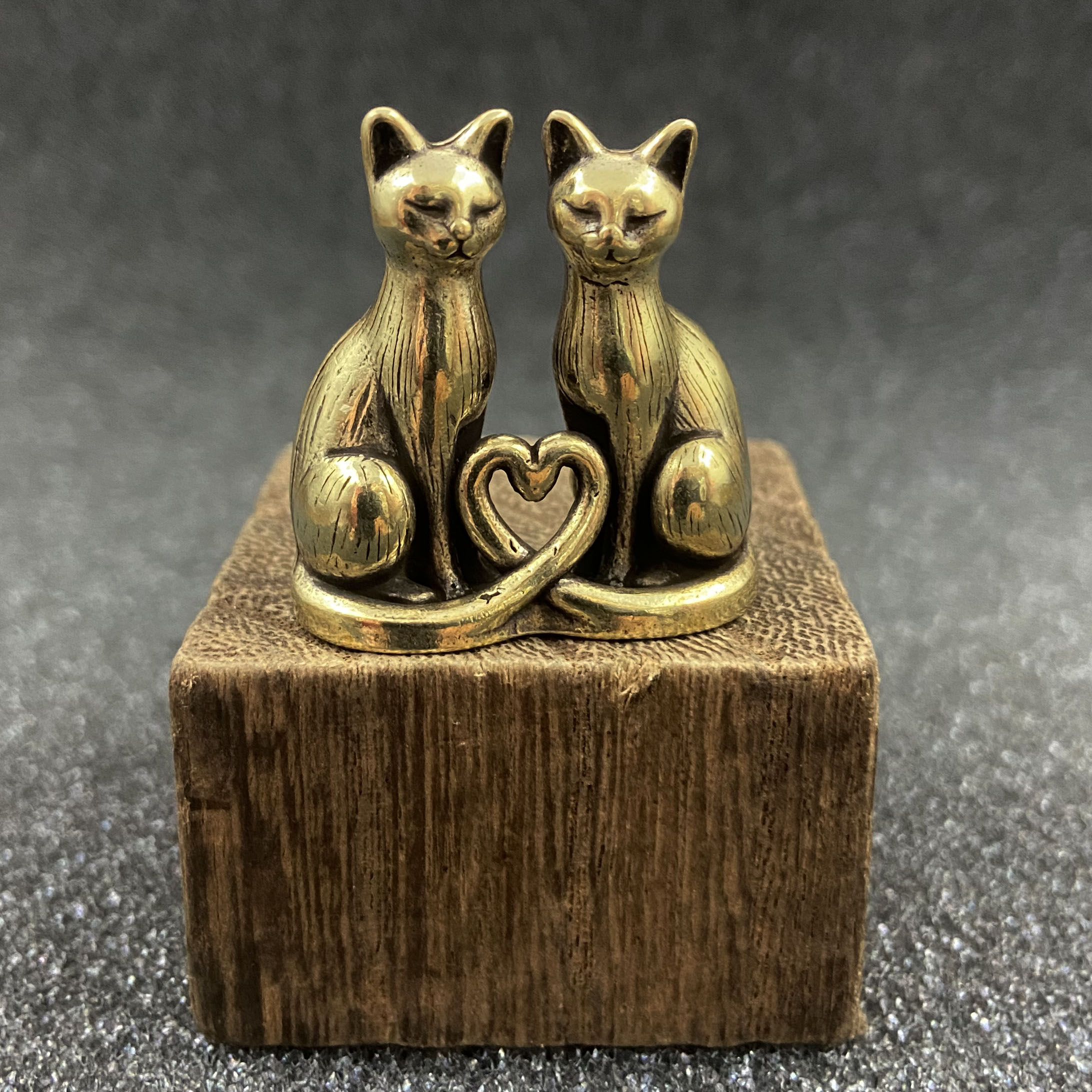 E-shop Sammelfiguren, Paar Katze Messing Sammelfigur, Niedliche Home Office Schreibtisch Bücherregal Deko, Ideales Geschenk für Kollegen, Valentinstag