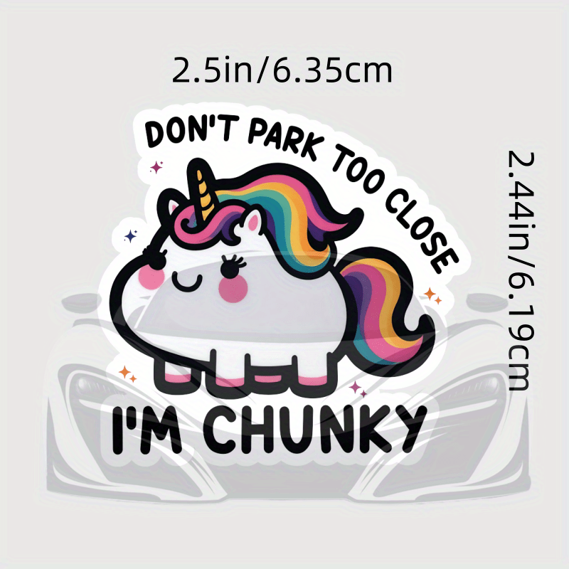 Unicorn Vinyl Sticker - "don' I'm Chunky" - Weather-resistant, Self-adhesive, - Ideal For Water Bottles, Laptops, Windows, And Cars - Unicorn Lover Gift, Unicorn Accessories | Design | Durable Vinyl