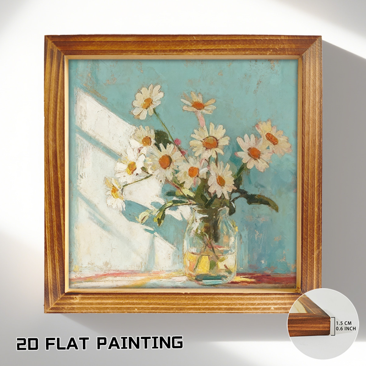 TEMU 1pc Decorative Painting, Canvas Painting, Hanging Ornament, Wall Art, Decoration, 20cm/8in, Gift, Decorative Painting, Wall Decor, Framed,