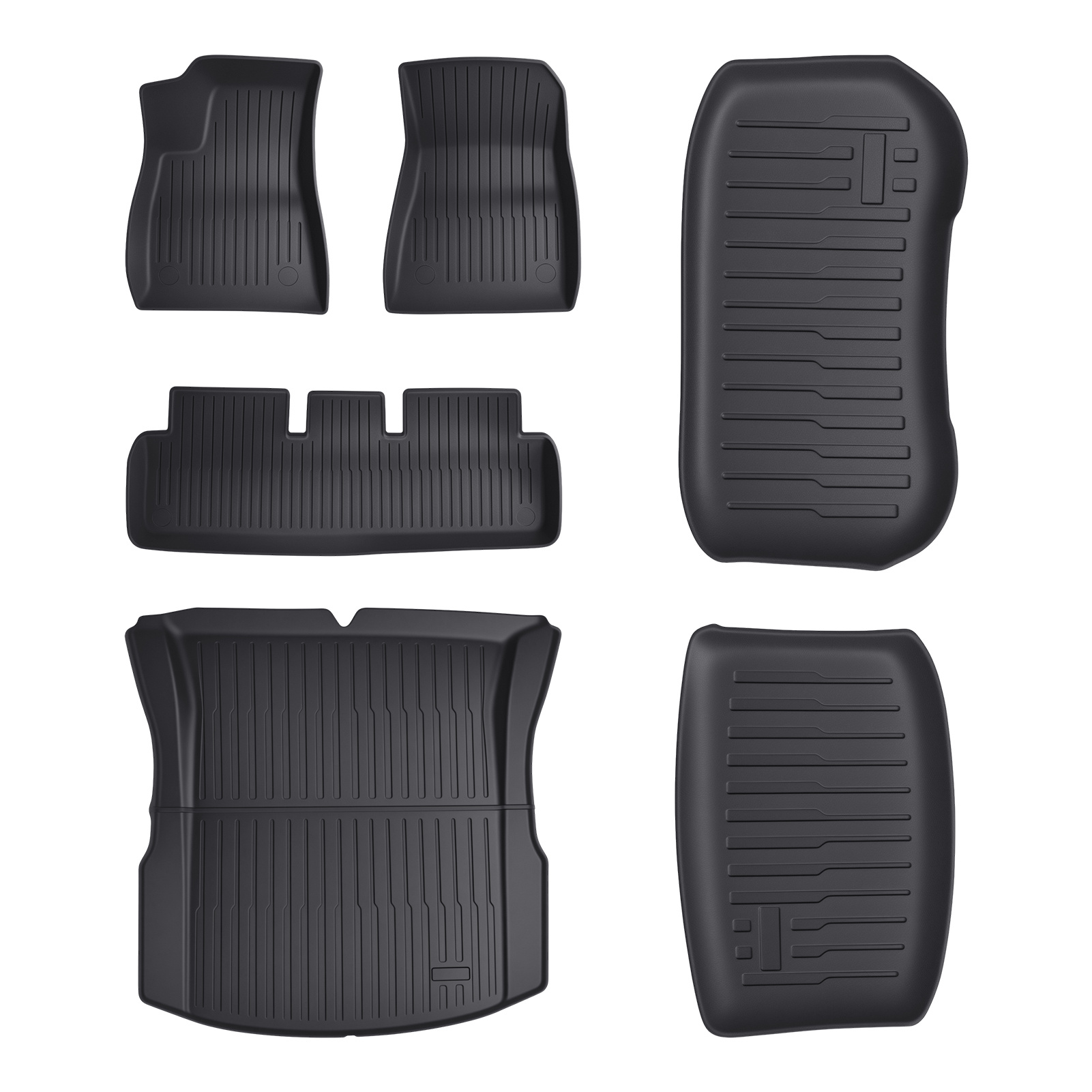 Floor Mat Full Set, Superior Carpet Floor Mats For Model 3 2024, All Weather Anti-slip Tpe Automotive Interior Cargo Liners Trunk Mats (6pcs/set)