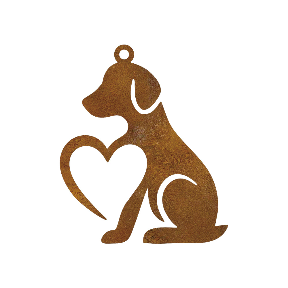TEMU 2D Flach, . Herzförmiges Hunde-Ornament im Landhausstil, aus Acryl, geeignet für - und Wanddekoration im Innen- und Außenbereich - Perfektes