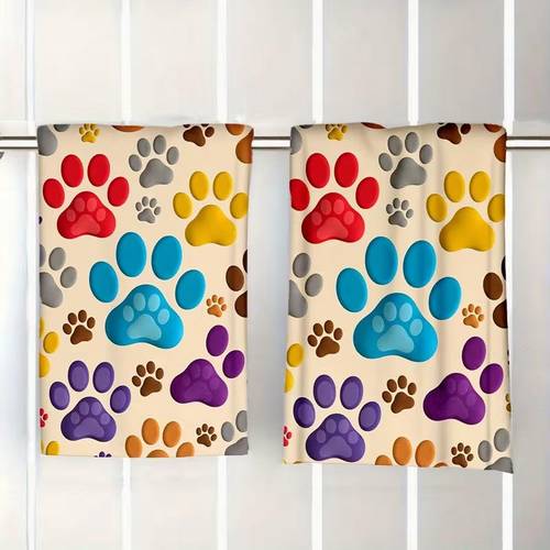 item picture 2pcs colorful prints soft microfiber dish towels great for spring decor gifts or housewarming 40x60 cm spring decor towel optimistic designs