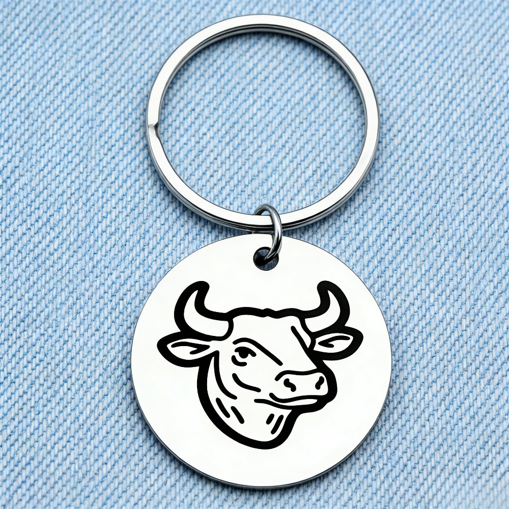 TEMU Portachiavi a forma di in acciaio inossidabile, intaglio a , regalo per le feste per famiglia e